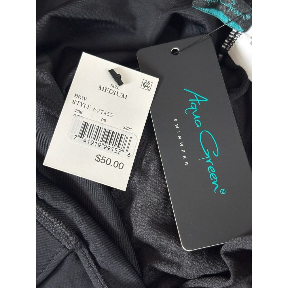 Aqua Green NWT Asymmetrical One Piece Swimsuit Size Medium Zebra Animal Print - Picture 4 of 12